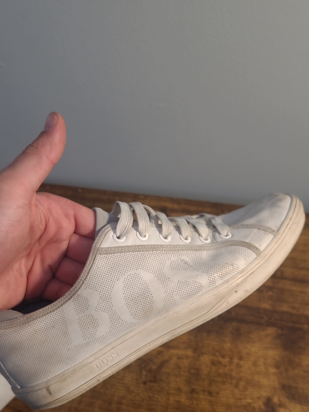 Boss White Men's Low-Top Logo-Print Sneaker